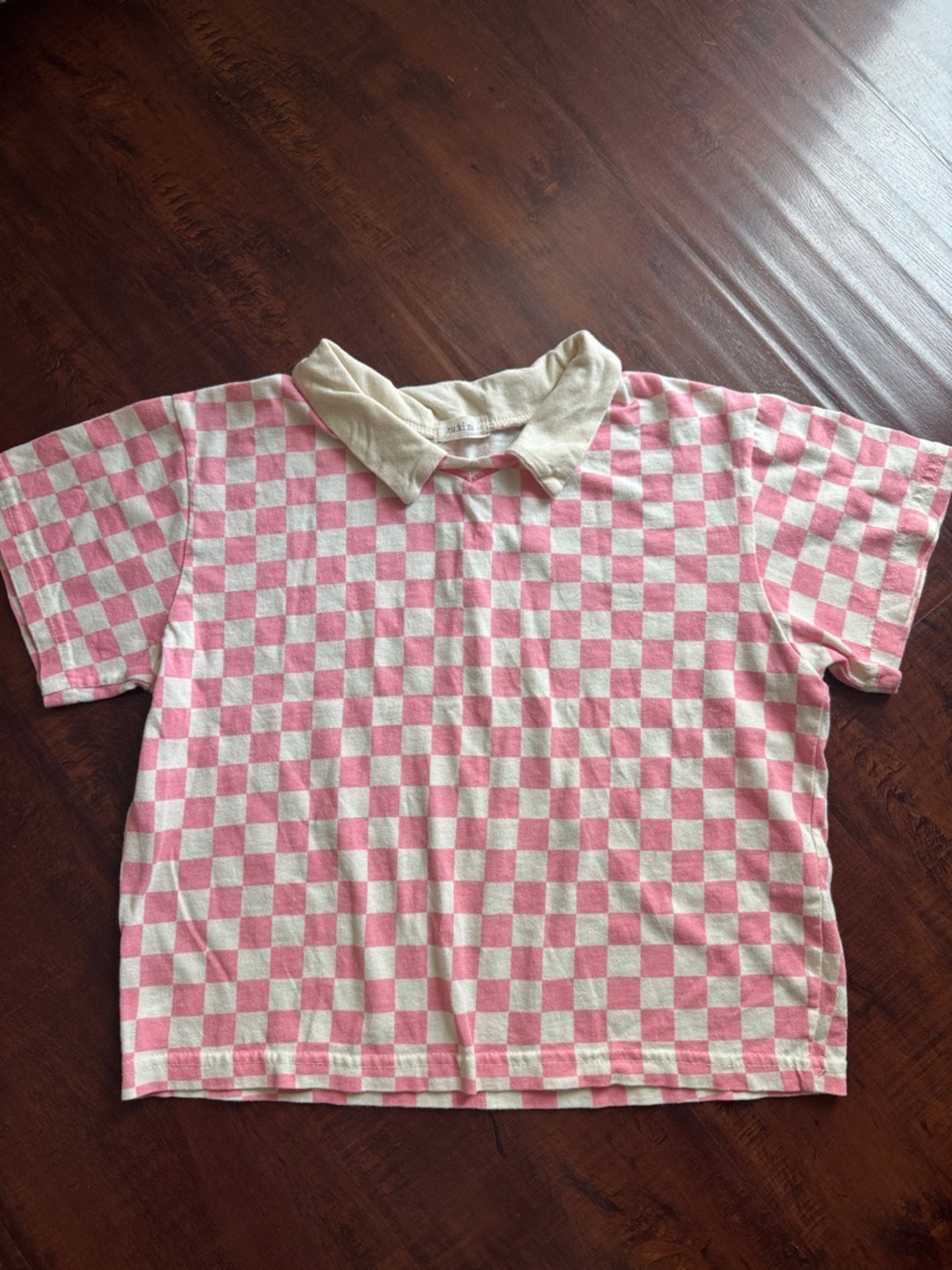 Zukini- Kids Pink Checkerboard Polo Shirt